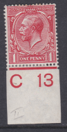 1d Royal Cypher Control C13 imperf MOUNTED MINT