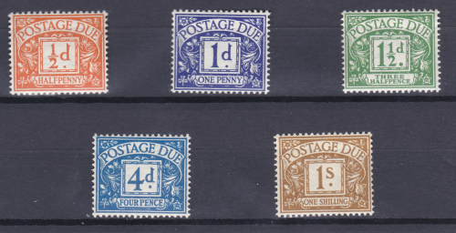 Sg D35 - D39 1937-38 George VI Full set of Postage Dues UNMOUNTED MINT MNH