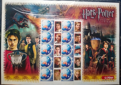 harry potter australia post 2003 goblet of fire stamp sheet unmounted mint