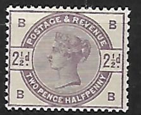 SG190 1883 2½d lilac B-B UNMOUNTED MINT
