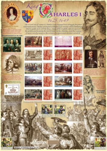 History of britain 55 2010 BC-282 Charles I no. 89 Smiler sheet UNMOUNTED MINT