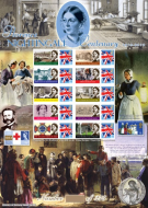 History of britain 53 2010 BC-278 Nightingale no. 230 sheet UNMOUNTED MINT