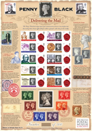 History of Britain 51  2010 BC-277 Penny black no. 226  sheet UNMOUNTED MINT