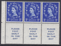 SB24 Wilding booklet pane Tudor perf type Ie middle UNMOUNTED MNT MNH