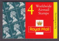 1994 GQ4 Barcode Booklet 4 x 60p Worldwide Airmail stamps - No Cylinder