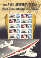 BC-437 GB 2014 Transatlantic air service no. 1724 Smiler Sheet  UNMOUNTED MINT