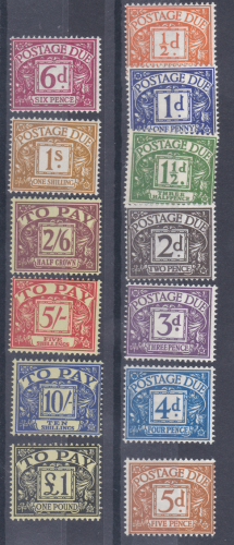 Sg D56 - D68 1955-57 Multicrown Full set of Postage Dues UNMOUNTED MINT MNH