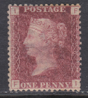 1858 Sg 43 1d Penny Red plate 120 Lettered F-I MOUNTED MINT