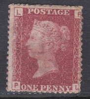 1858 Sg 43 1d Penny Red plate 76 Lettered P-L MOUNTED MINT