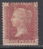 1858 Sg 43 1d Penny Red plate 209 Lettered G-I MOUNTED MINT