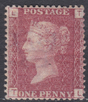 1858 1d Penny Red plate 146 Lettered T-L MOUNTED MINT