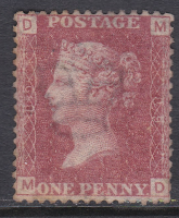 Sg43 1858 1d Penny Red plate 89 Lettered M-D MOUNTED MINT