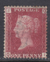 1858 1d Penny Red plate 90 Lettered Q-I MOUNTED MINT
