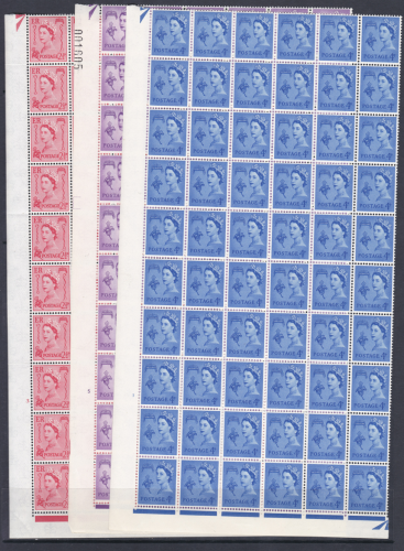 Guernsey Cylinder Blocks in 1 4 sheets - set of 3 - 2d 3d 4d - U M