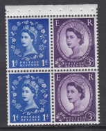 SB57c Wilding booklet pane 1 x 9.5mm on each stamp perf type AP2e UNLISTED U M