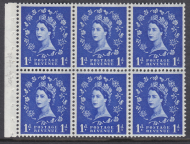 SB30 1d Wilding booklet pane perf type Ie Top UNMOUNTED MNT MNH