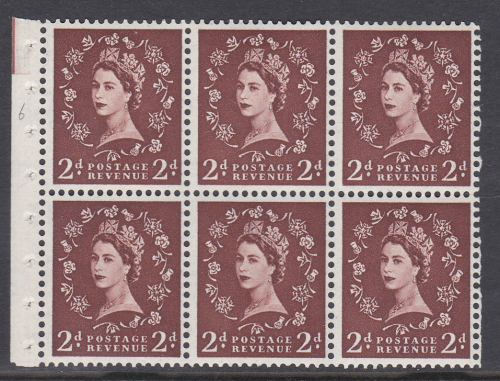 SB76 Wilding booklet pane Tudor perf type Ie Bottom UNMOUNTED MNT MNH