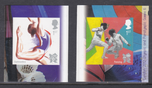 PM32 2011 Sg3206a-3206b olympics Gymnastics and fencing stamps from booklet U M