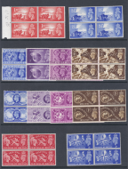 George VI Complete Commemorative set 1937-1951 Blocks of 4 U M