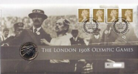 1908 2008 London Olympic games 100th anniv Coin Cover no. 09093 MINT