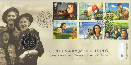 2007 Centenary Of Scouting 50 pence coin cover no. 6399