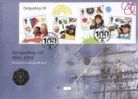 2010 Girl Guiding UK 50p coin cover royal mint no. 4789