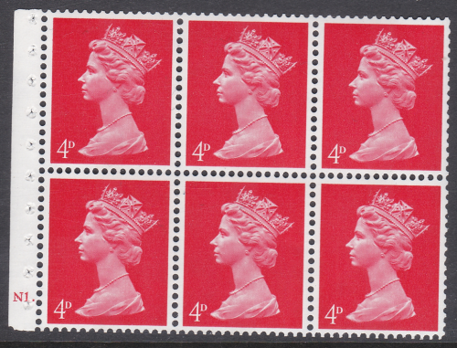 UB14 Pre-decimal Machin Booklet Pane Cyl N1 Dot UNMOUNTED MINT MNH