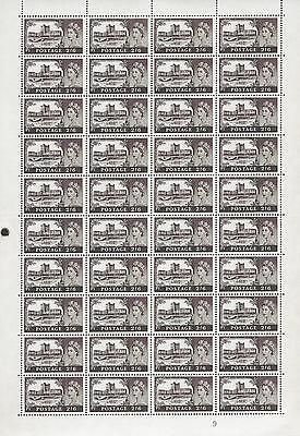 1963 2 6 Bradbury Wilkinson No Wmark castle Cyl 11 FULL SHEET UNMOUNTED MINT