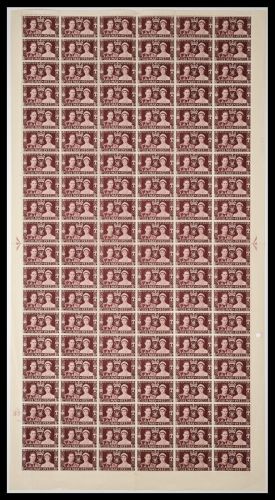 1937 Coronation 1d cylinder A37 30 No dot full sheet UNMOUNTED MINT