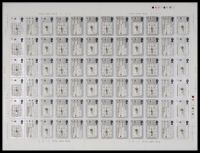 1969 Prince Of Wales Investiture 5d cylinder 1A-1H No dot full sheet U M