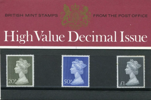 1971 small definitive packs high value decimal issue Pack No. 38 - Complete