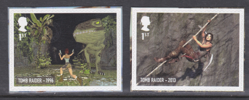 Sg4321-4322 PM71 2020 Tomb Raider 1st class stamps from booklet pair U M