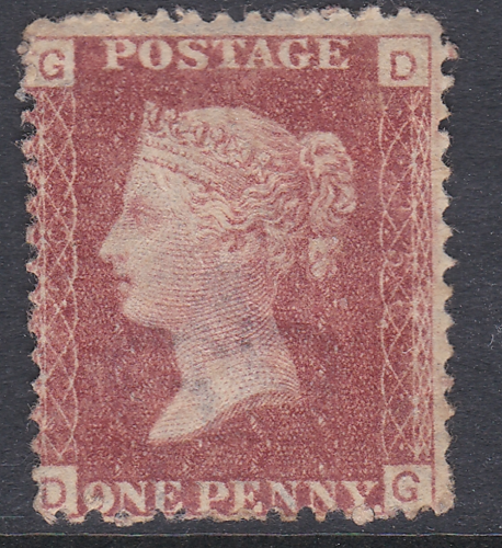 SG 43 1d Penny Red Lettered D-G plate 156 MOUNTED MINT