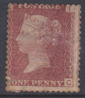 SG 43 1d Penny Red Lettered I-C plate 177 MOUNTED MINT