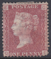 SG 43 1d Penny Red Lettered G-E plate 199 MOUNTED MINT