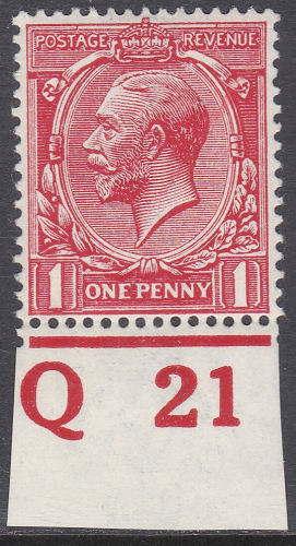 N16(12) 1d Bright Carmine Red Royal Cypher Control Q21 Imperf 2 Wmk type III M M