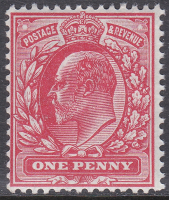 Edward VII Sg 219 M5(1) 1d Scarlet Single Stamp UNMOUNTED MINT MNH