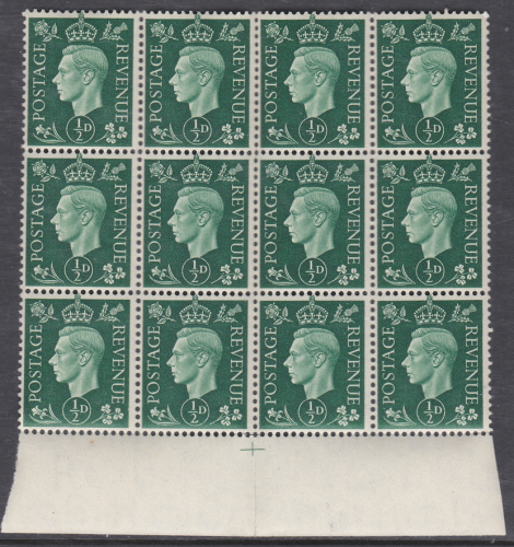 Sg 462d Q1(d) d Green Dark colours Block of 12 Spur to 2 of  Unmounted Mint