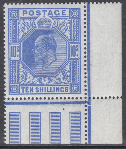 sg319 M54(1) 10 - Bright Blue Somerset House Perfectly Centered Unmounted MInt