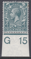 4d Royal Cypher Control G 15 Imperf MOUNTED MINT