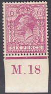 6d Royal Cypher Control M.18 Imperf MOUNTED MINT
