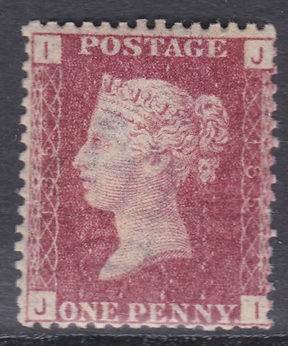 1858 Sg 43 1d Penny Red plate 185 Lettered J-I UNMOUNTED MINT