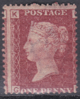 1858 Sg43 1d Penny Red plate 174 lettered G-K UNMOUNTED MINT