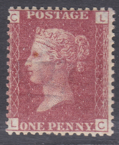 1858 Sg43 1d Penny Red plate 122 lettered L-C UNMOUNTED MINT