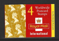 GK6 1995 Worldwide Postcard Booklet 4 x 35p - complete - No Cylinder