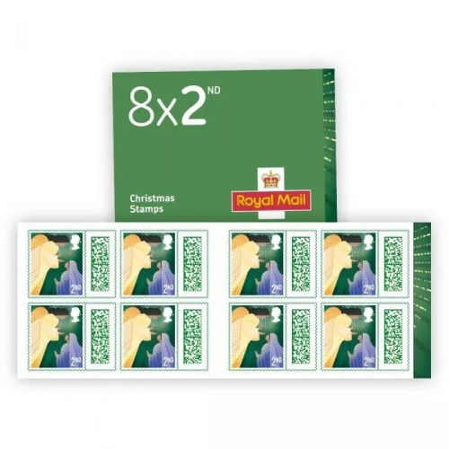 LX65 2022 Christmas Booklet 8 x 2nd class stamps - PB-sL - No Cylinder