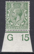 N14(1) d Green Royal Cypher Control G 15 Imperf UNMOUNTED MINT