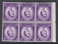 SB92a Wilding booklet pane M C on Cream perf Ie Middle UNMOUNTED MNT MNH