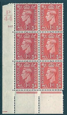 1d Pale scarlet P44 107 Dot cylinder block UNMOUNTED MINT