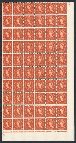 ½d Wilding Multicrown white cylinder 1 No Dot Full Sheet UNMOUNTED MINT